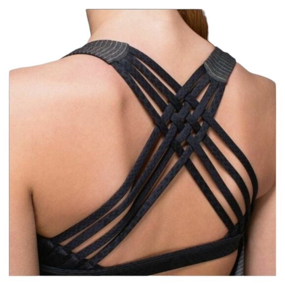 Lululemon 2-In-1 Wild Tank Top Built-in-Bra Heathered Black/ Grey Women's  4 - Picture 1 of 12